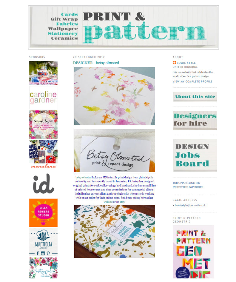 Print & Pattern Blog September 2012