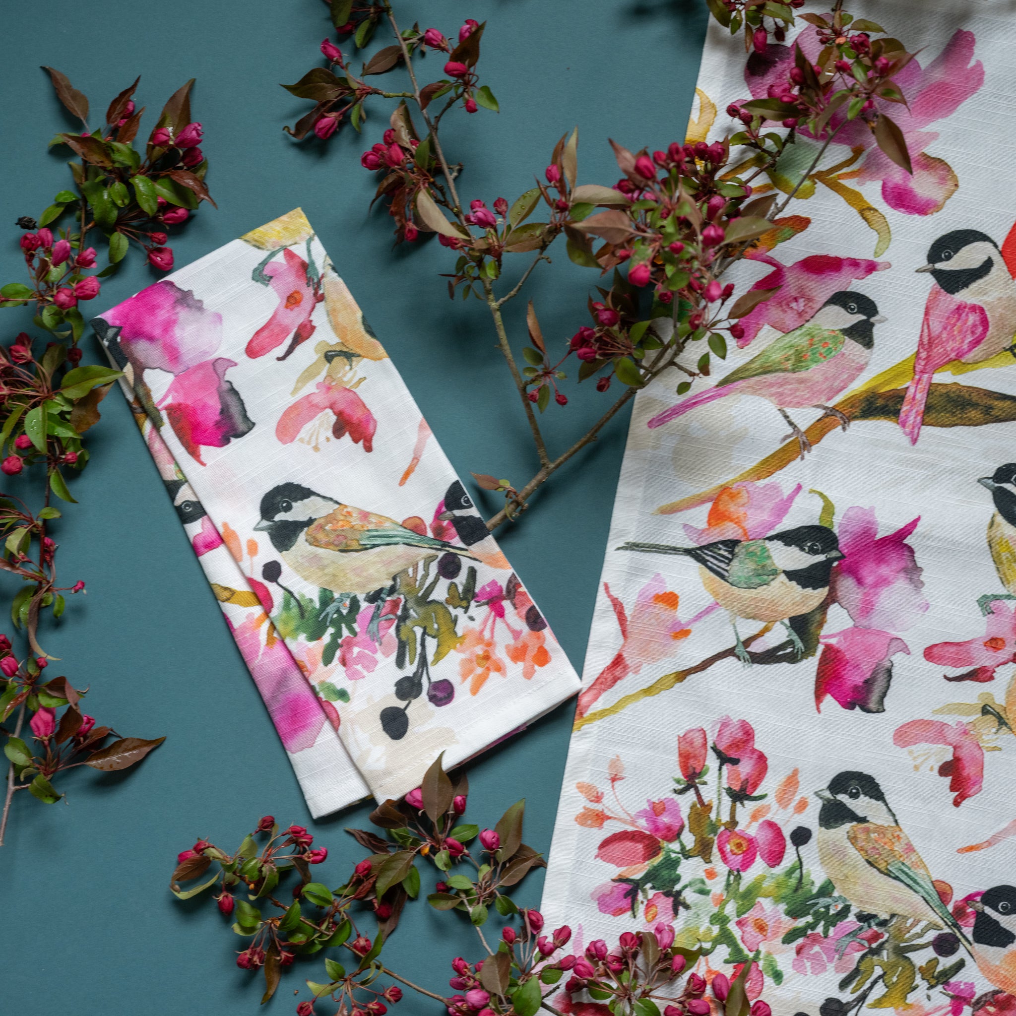 Tea Towel- Chickadees – Betsy Olmsted